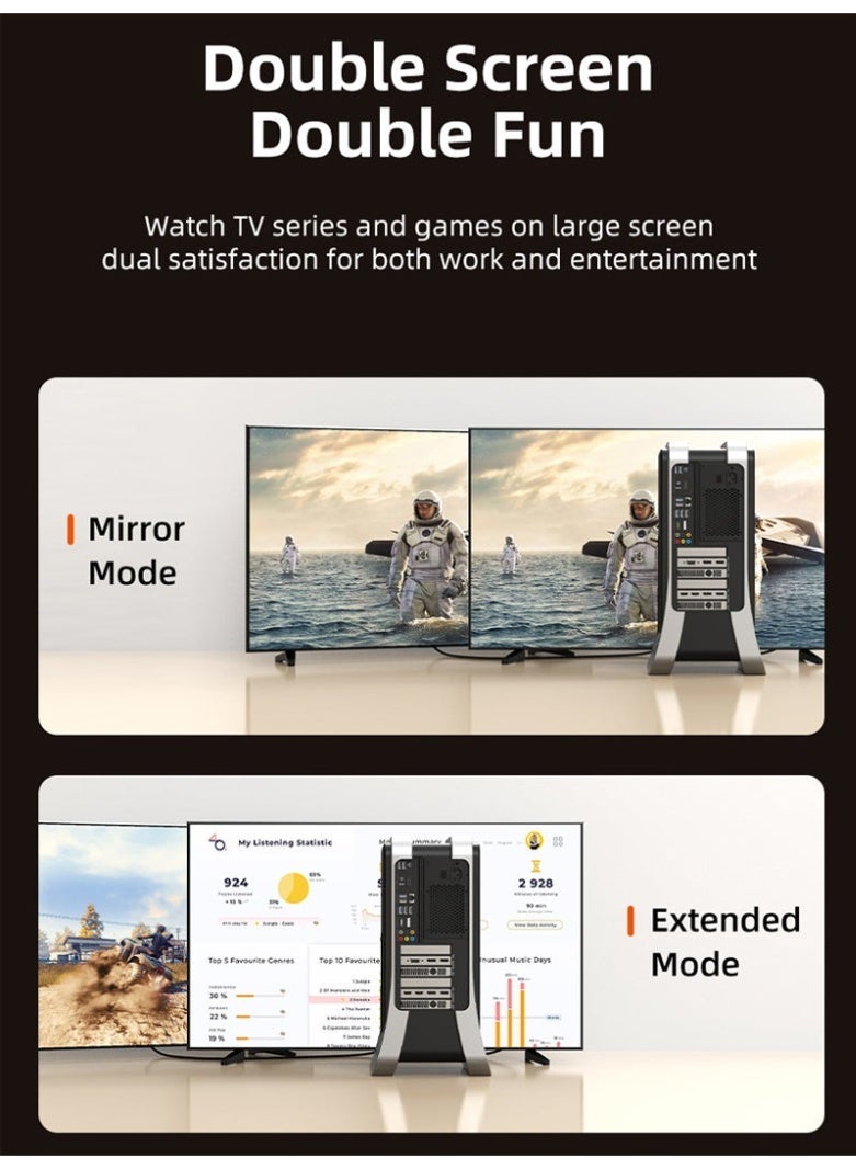 كابل تايم كابل DisplayPort أحادي الاتجاه من 1.4 إلى HDMI 2.1، يدعم دقة 8K بمعدل 60 هرتز، ودقة 4K بمعدل 120 هرتز، بسرعة نقل بيانات عالية تصل إلى 48 جيجابت في الثانية، يدعم تقنية HDR، وHDCP 2.3، وDSC 1.2، متوافق مع أجهزة الكمبيوتر الشخصية، وأجهزة الكمبيوتر المحمولة، وشاشات الألعاب، وأجهزة التلفزيون، وأجهزة العرض. - Image 5